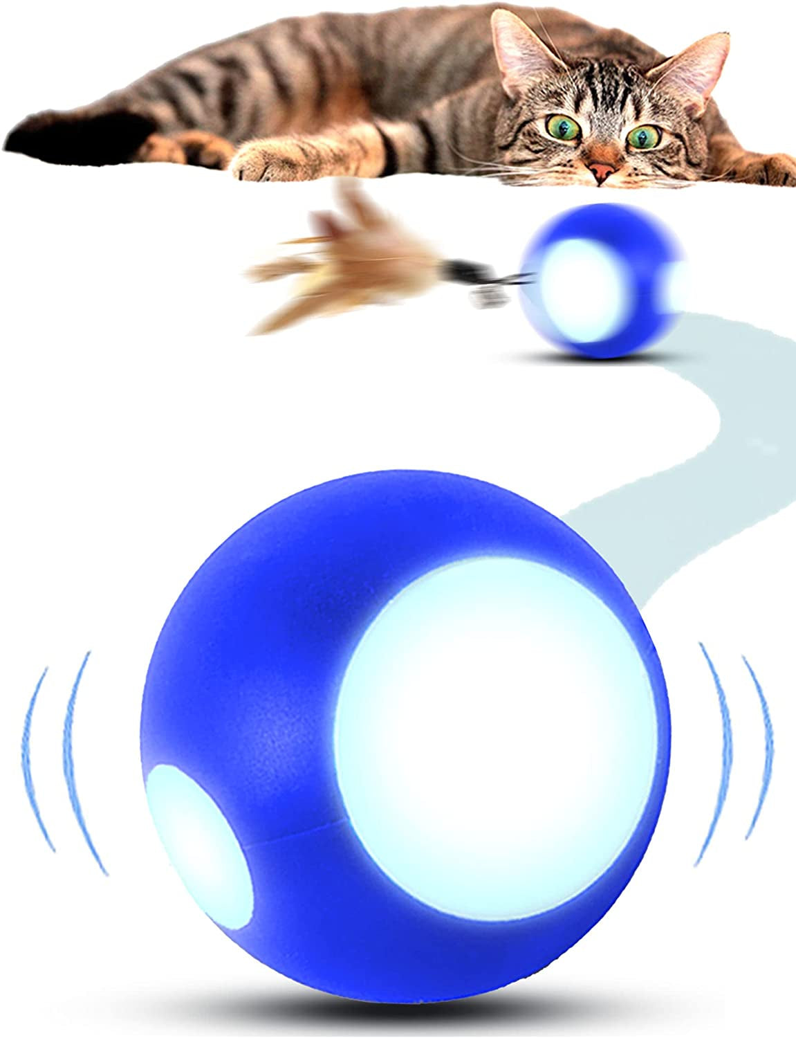 Pet Toys Ball for Cat/Ferret/Weasel Toys Ball Rechargeable Active Rolling Busy Ball Interactive Wicked Ball with RGB Light Pet Companion Gift to Entertain & Keep Healthy