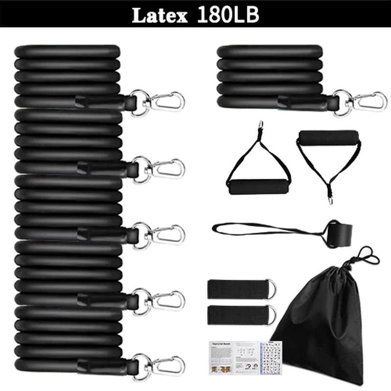 11Pcs/Set Latex Tube Resistance Bands Exercise Door Fitness Pull Rope Elastic Gym Expander Muscle Strength Training Equipment