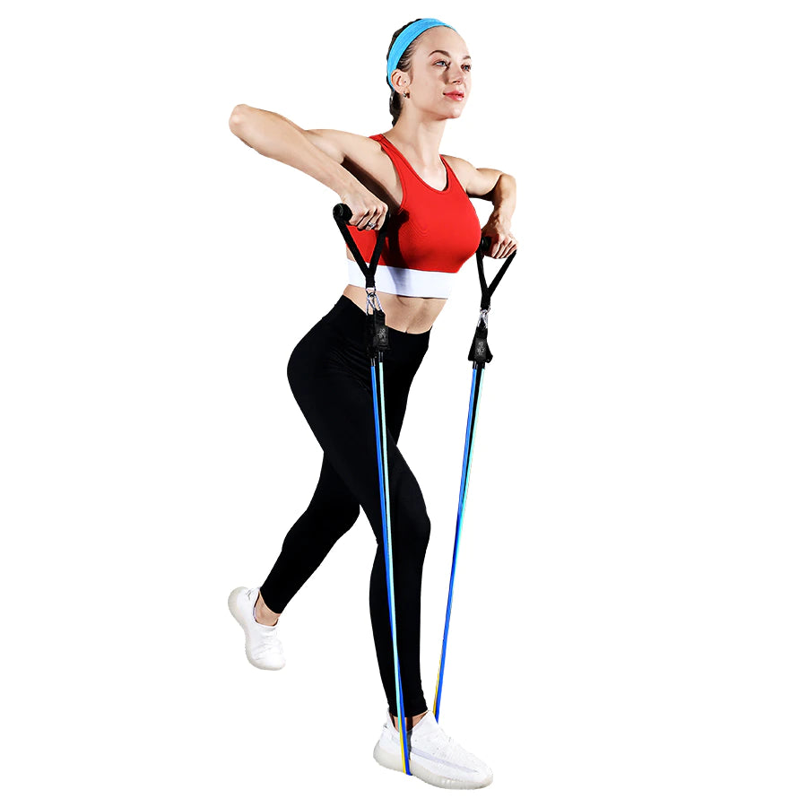 11Pcs/Set Latex Tube Resistance Bands Exercise Door Fitness Pull Rope Elastic Gym Expander Muscle Strength Training Equipment