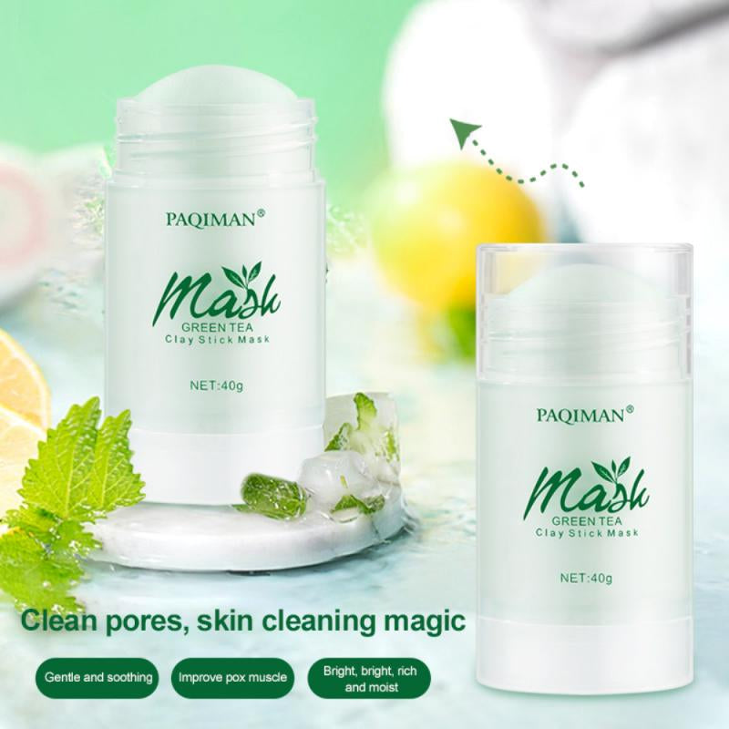 VIBELY Green Tea Mask Stick Mask Deep Cleansing Facial Mask Oil Control Mmoisturizing Remove Black Head Face Skin Care TSLM2