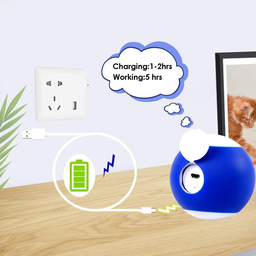 Pet Toys Ball for Cat/Ferret/Weasel Toys Ball Rechargeable Active Rolling Busy Ball Interactive Wicked Ball with RGB Light Pet Companion Gift to Entertain & Keep Healthy