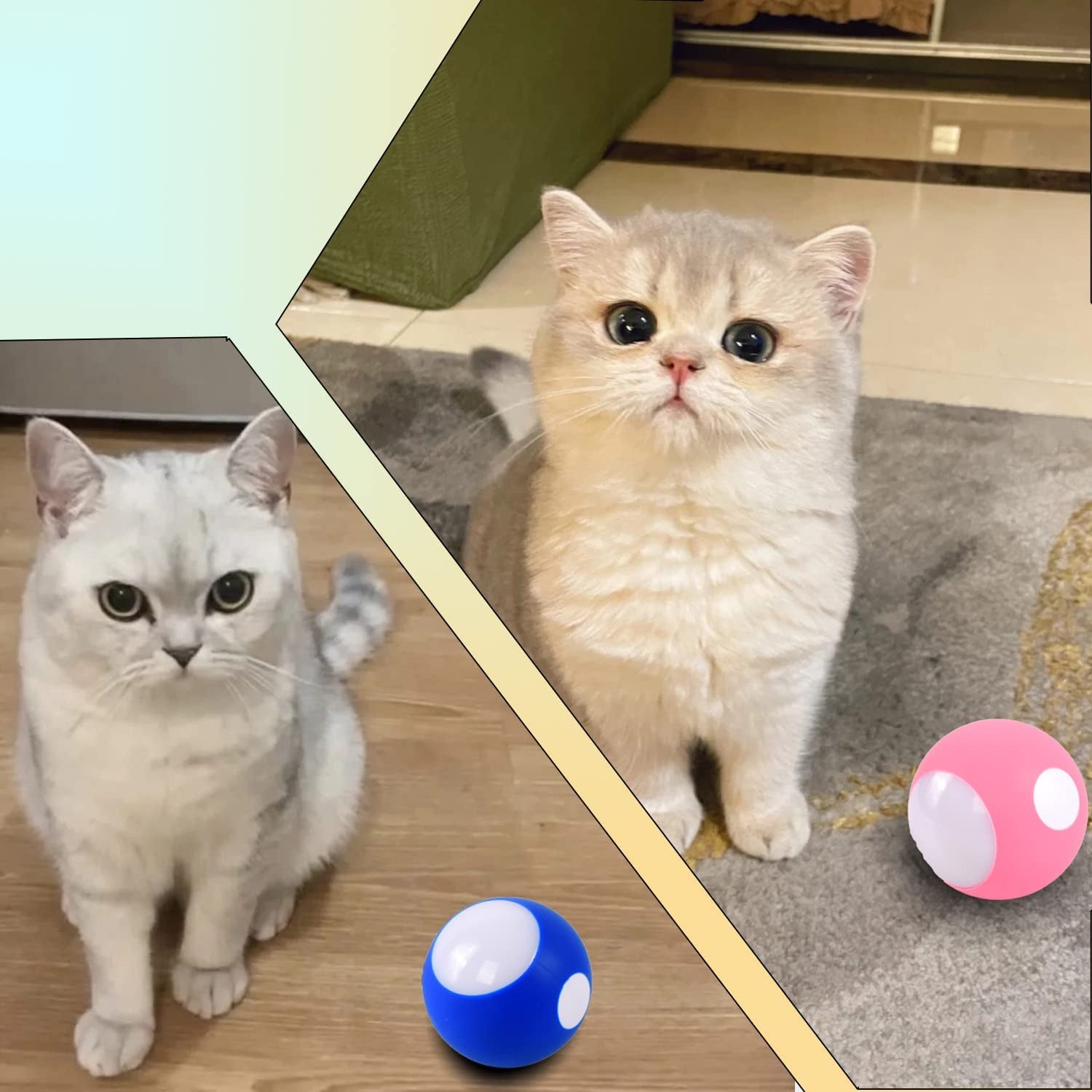 Pet Toys Ball for Cat/Ferret/Weasel Toys Ball Rechargeable Active Rolling Busy Ball Interactive Wicked Ball with RGB Light Pet Companion Gift to Entertain & Keep Healthy