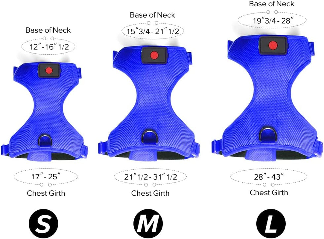 Flashseen LED Dog Harness, Lighted up USB Rechargeable Pet Harness, Illuminated Reflective Glowing Dog Vest Adjustable Soft Padded No-Pull Suit for Small, Medium, Large Dogs (Blue, L)