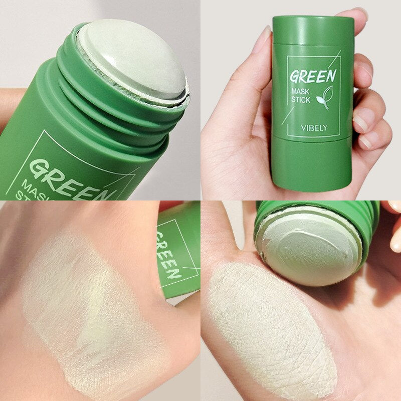 VIBELY Green Tea Mask Stick Mask Deep Cleansing Facial Mask Oil Control Mmoisturizing Remove Black Head Face Skin Care TSLM2